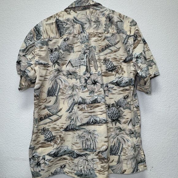 Cooke Street Hawaiian Shirt Tan Beige M Medium Pineapple - Picture 3 of 4